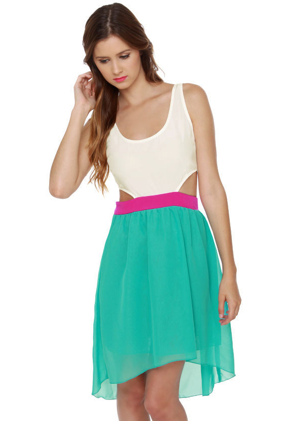 Get My Drift Fuchsia and Teal Dress